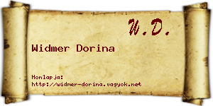 Widmer Dorina névjegykártya